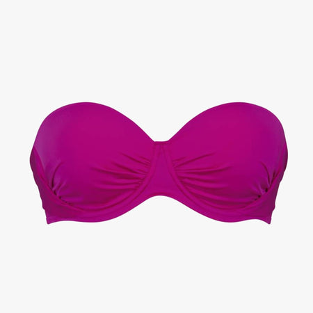 Rosa faia swim Shiny podprsenka s kosticí vyztužení samodržící tmavě růžová