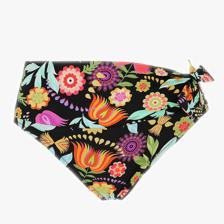 Antigel swim La muse en Fleurs kalhotky vysoké černé barevné květy