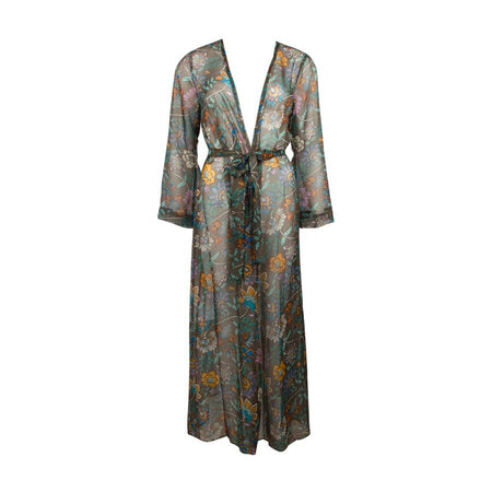 Lise Charmel swim Fleur Persane kimono dlouhé tyl zelená květ